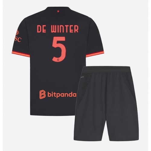 Dětský fotbalový dres AC Milan Koni De Winter #5 2026-27 Třetí Krátký Rukáv (+ trenýrky)